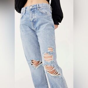 Free People Bren Boyfriend Distressed Jeans